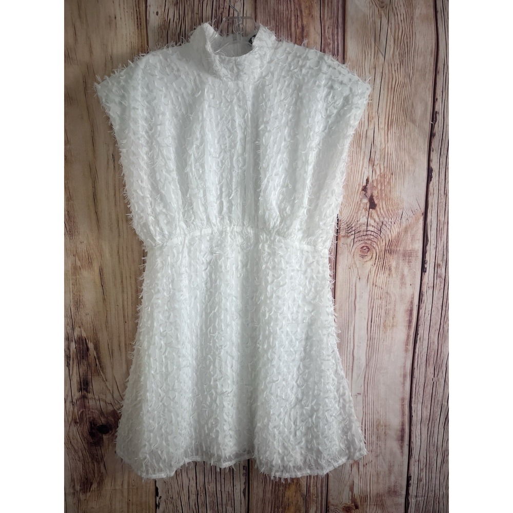 Nasty Gal Mustard Seed Womens White Riot Shag Mini Dress Size 8